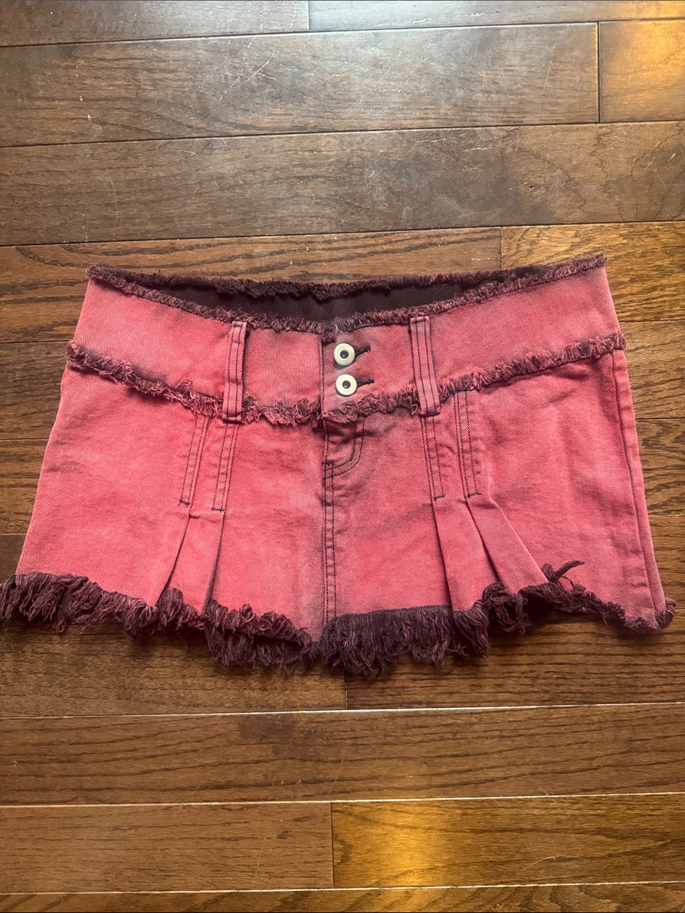 I.AM.GIA Pink Frayed Hem Mini Skirt